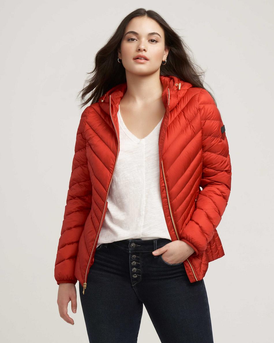 Vêtements D'extérieur Anne Klein Chevron Packable Puffer Jacket   | FRU-6795320